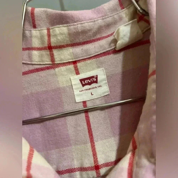 Levi’s women’s HENRI FLANNEL BUTTON-UP SHIRT size Large - Picture 6 of 7